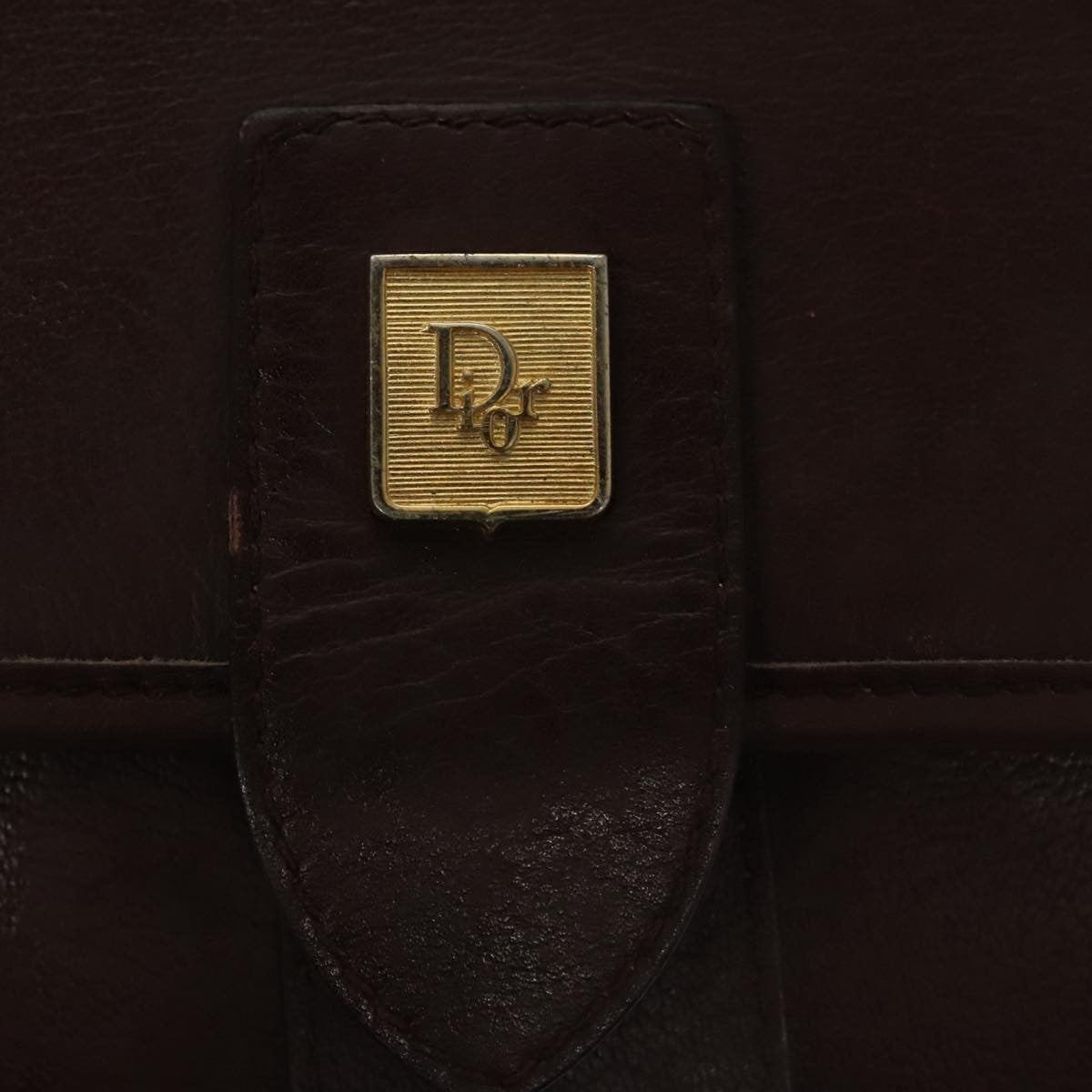 Christian Dior Vintage Trotter Shoulder Bag Embroidered Diorissimo Canvas, BURGUNDY, LEATHER, Shoulder bag
