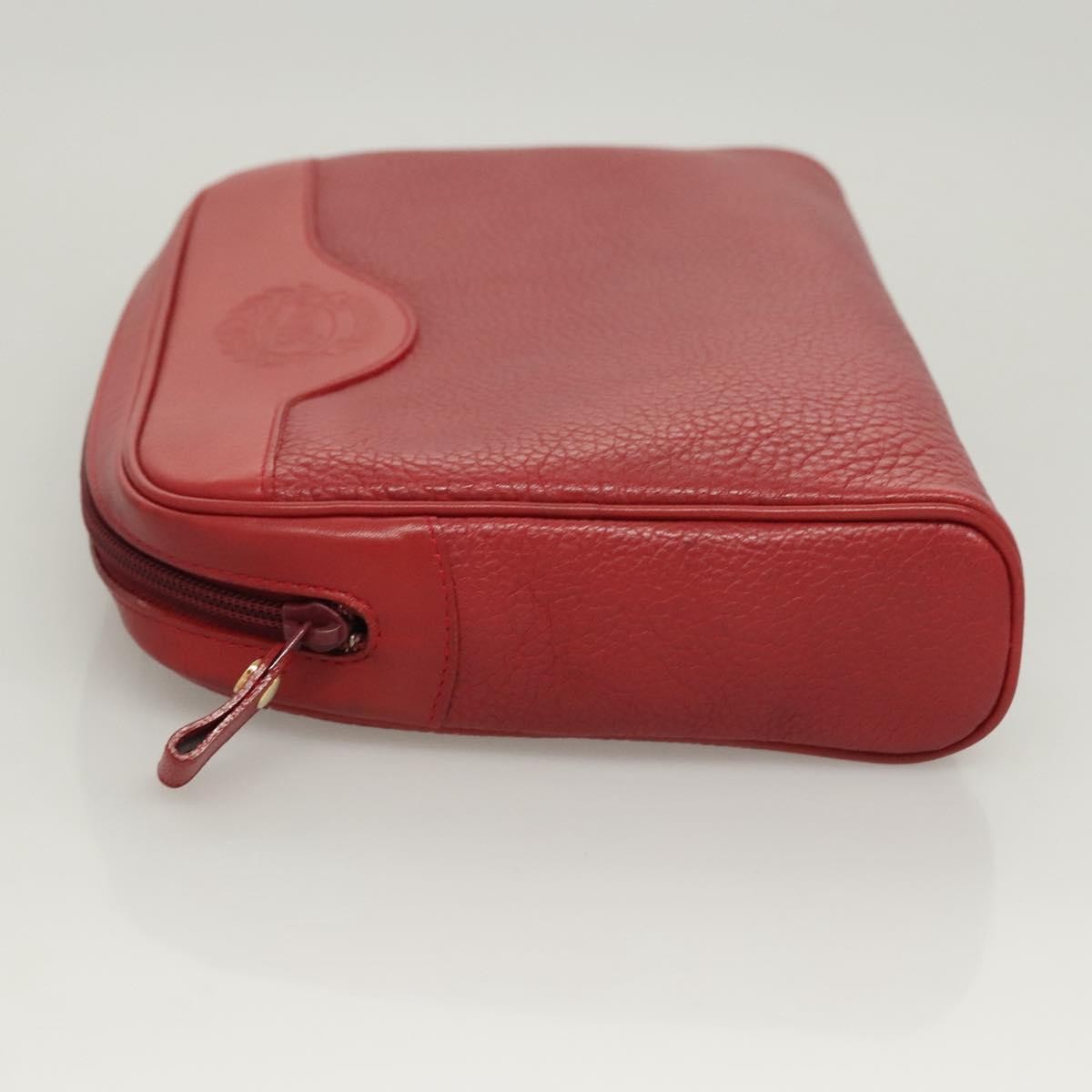 Burberry Logo Zip Around Pouch Leather, RED, LEATHER, Clutche & pouche