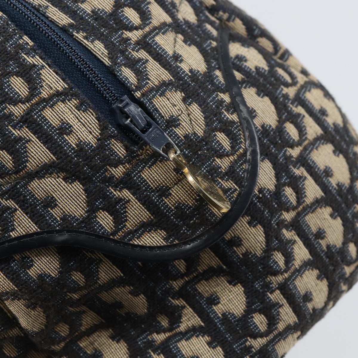 Christian Dior Vintage Trotter Boston Bag Diorissimo Canvas, NAVY, CANVAS, Handbag