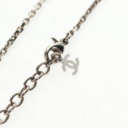 Chanel Vintage CC Pendant Long Necklace Metal, SILVER, METAL, Necklace