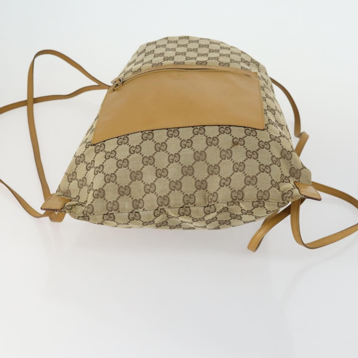 Gucci Drawstring Backpack GG Canvas, BEIGE, CANVAS, Backpack