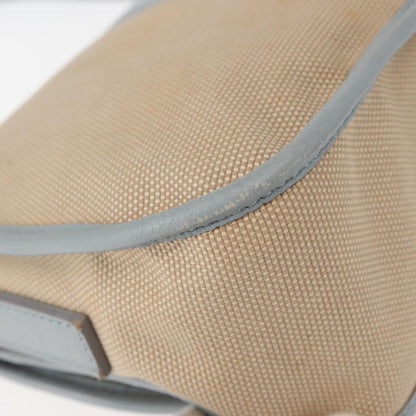 Fendi Logo Flap Shoulder Bag Canvas, BEIGE, CANVAS, Shoulder bag