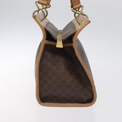 Celine Vintage Macadam Handbag Canvas and Leather, Brown, Canvas, Handbag