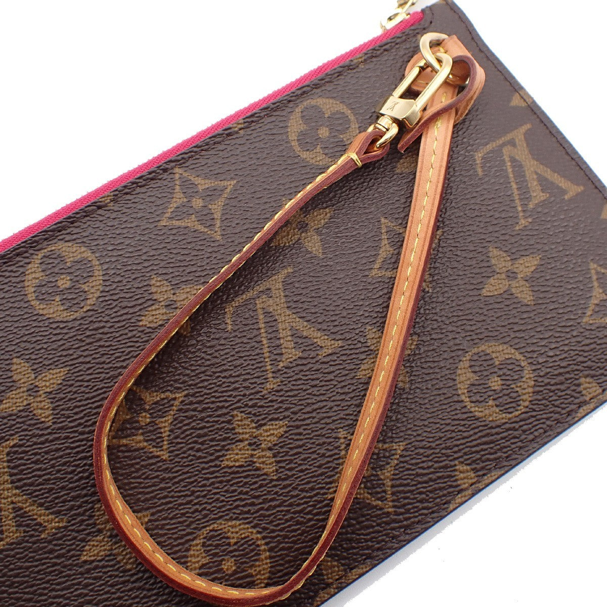 Louis Vuitton Neverfull Pochette Monogram Canvas, BROWN, CANVAS, Tote bag