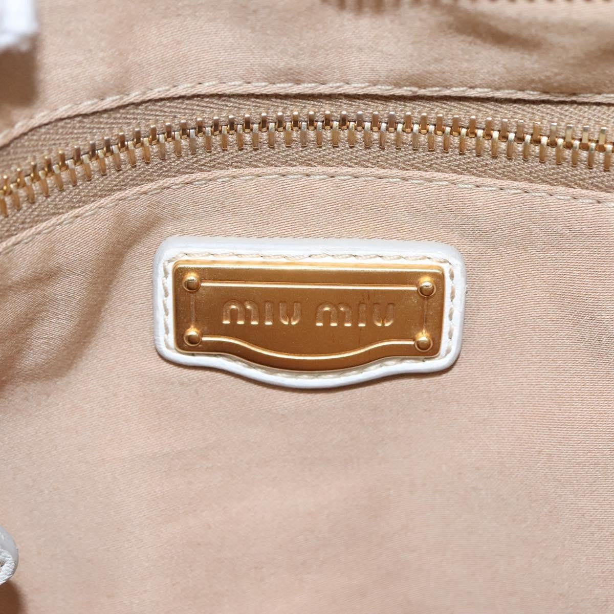 Miu Miu Vintage Tote bag Leather, WHITE, LEATHER, Tote bag