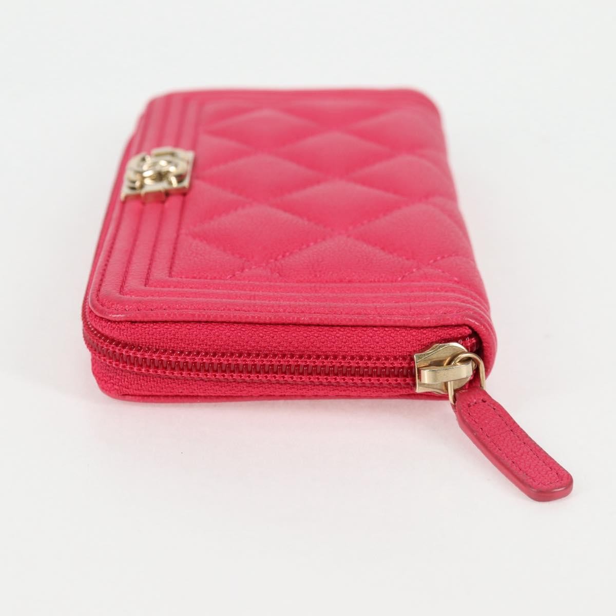 Chanel Compact Boy Wallet Caviar, PINK, LEATHER, Wallets
