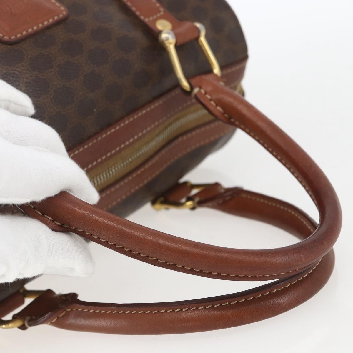 Celine Vintage Macadam Handbag Canvas and Leather, BROWN, CANVAS, Shoulder bag