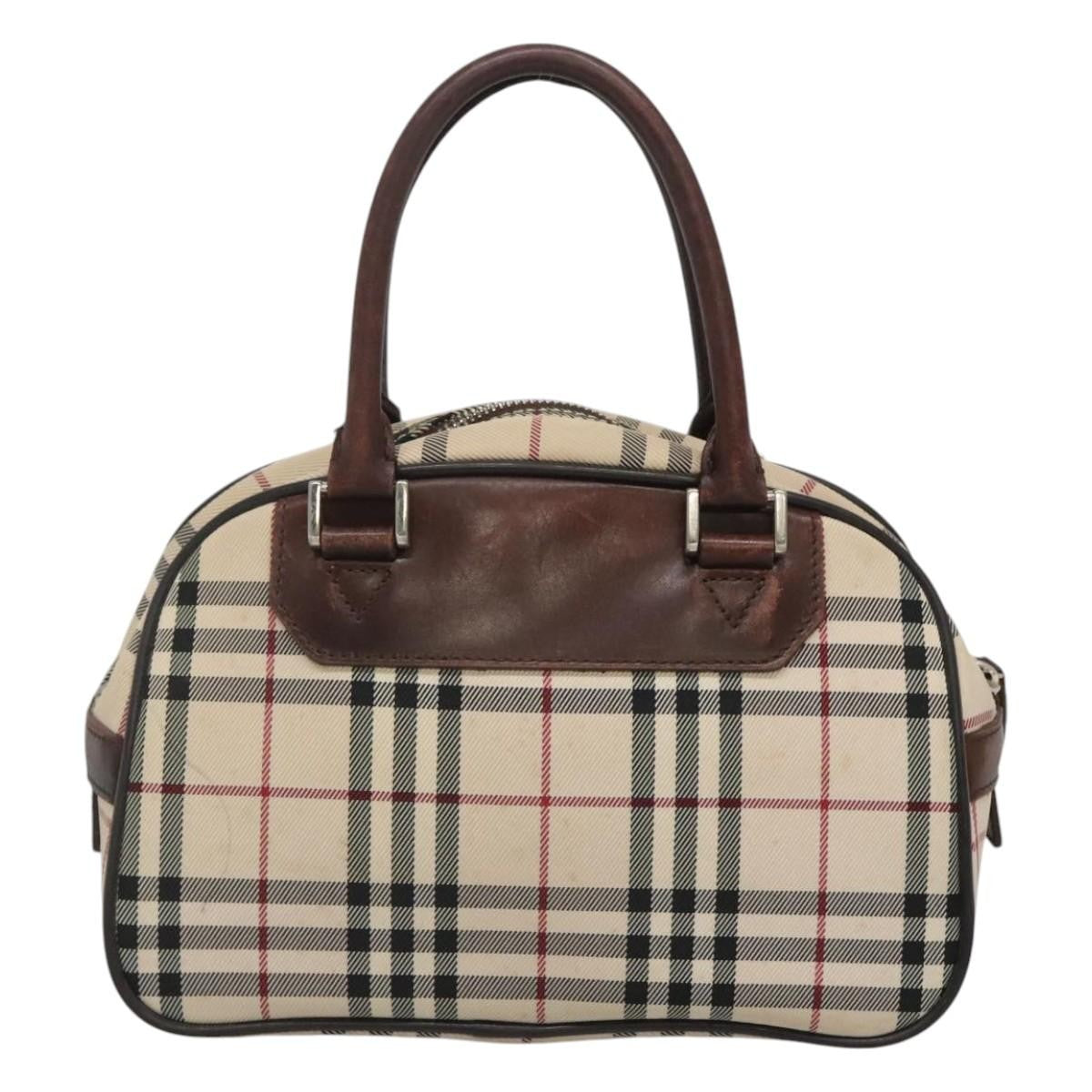 Burberry Nova Check Bowling Bag Canvas, BEIGE, CANVAS, Handbag