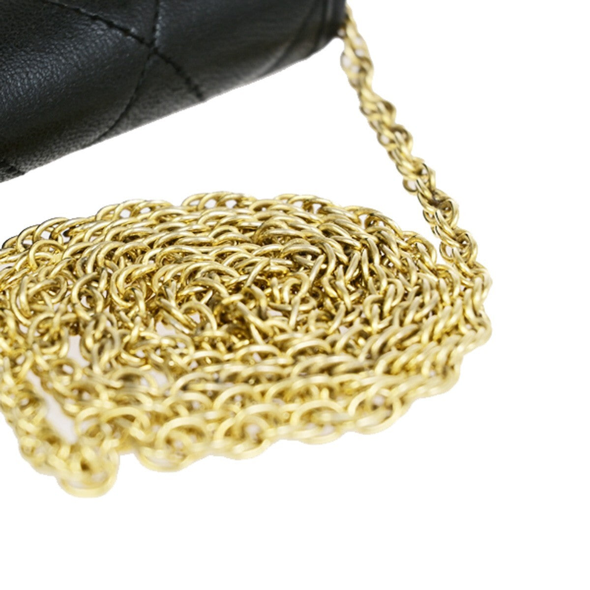 Chanel Vintage Round Flap Bag Quilted Lambskin, BLACK, LEATHER, Handbag