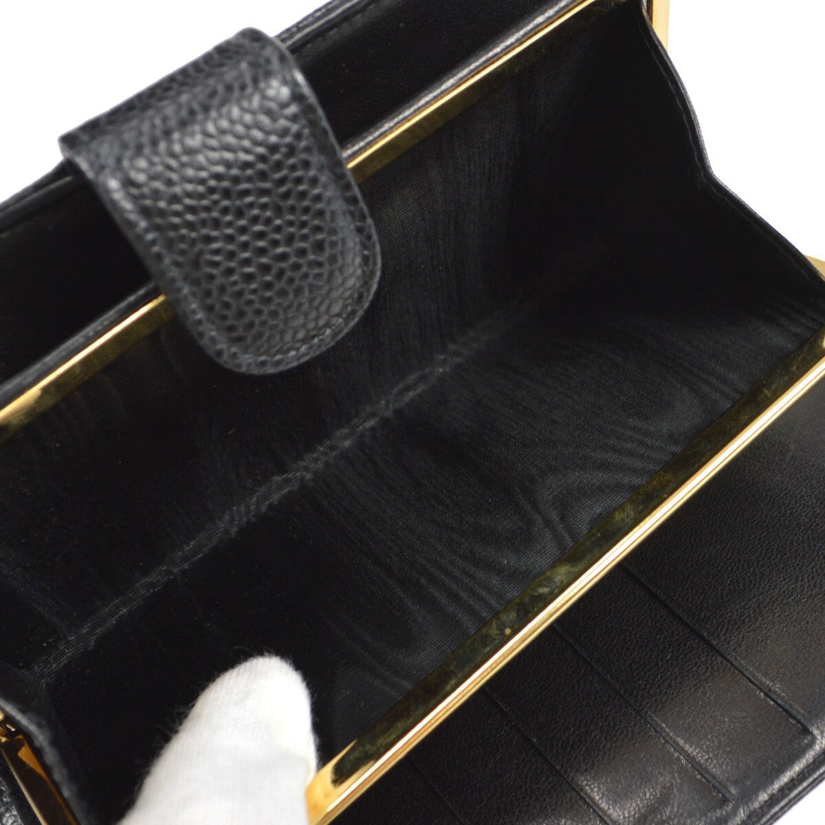 Chanel Timeless CC French Wallet Caviar, BLACK, LEATHER, Wallets