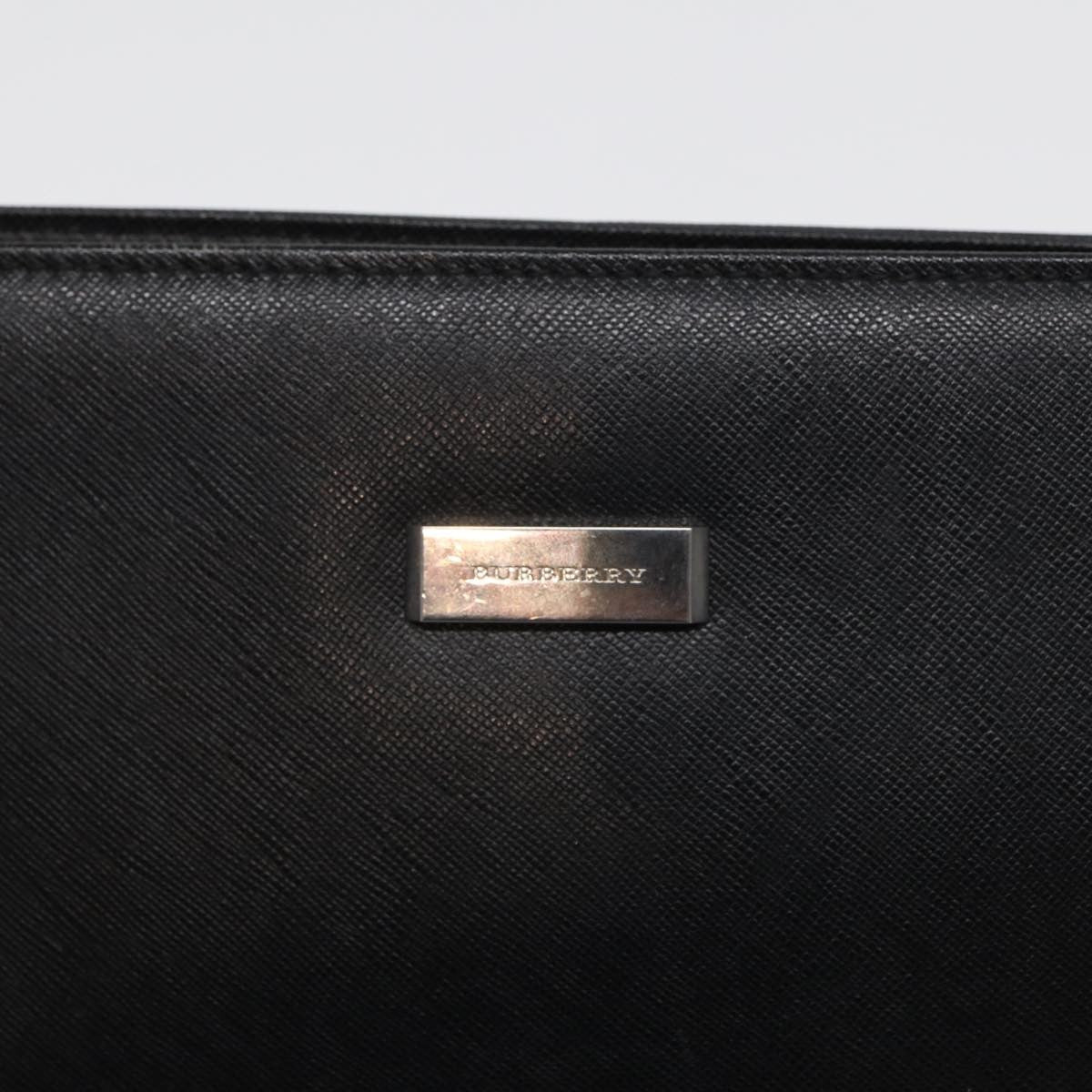 Burberry Zip Pouch Leather, BLACK, LEATHER, Clutche & pouche