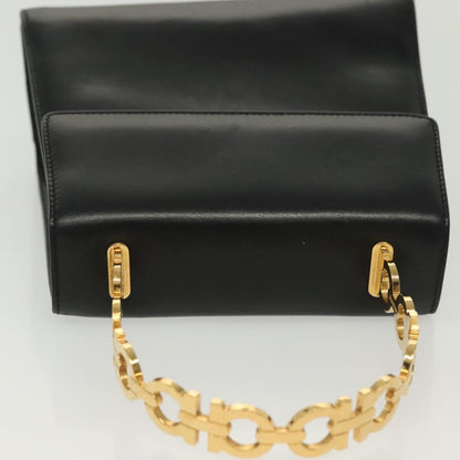 Salvatore Ferragamo Vintage Gancini Convertible Top Handle Bag Leather, BLACK, LEATHER, Handbag