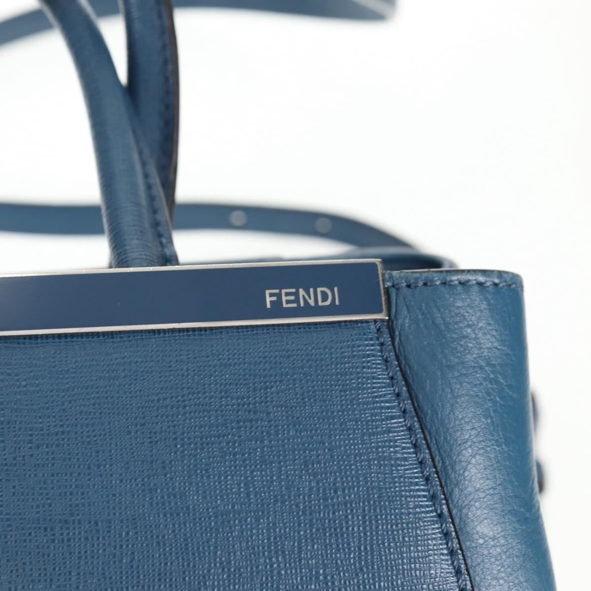 Fendi 2Jours Bag Leather, BLUE, LEATHER, Handbag