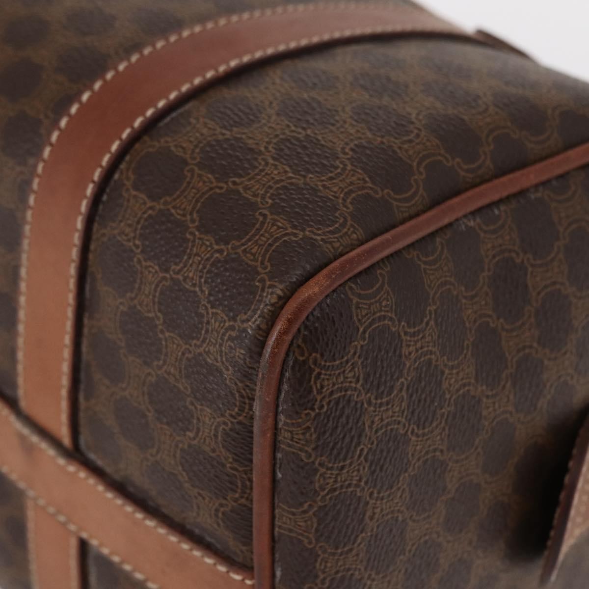 Celine Vintage Macadam Boston bag Canvas, BROWN, CANVAS, Travel bag