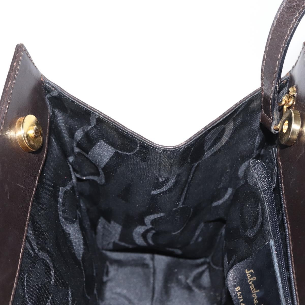 Salvatore Ferragamo Convertible Vara Bow Tote Leather, BROWN, LEATHER, Handbag