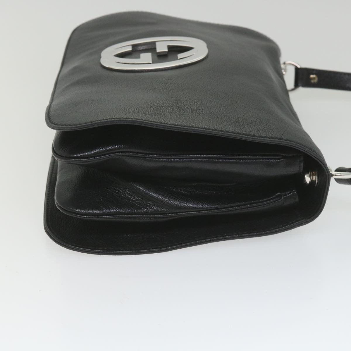 Gucci Blondie Flap Bag Leather, Black, Leather, Shoulder Bag