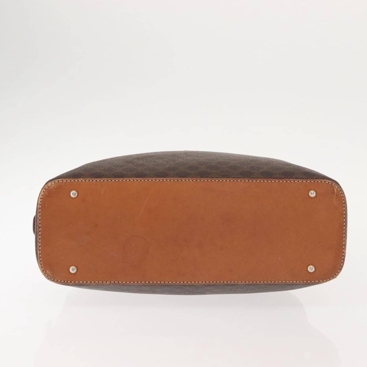 Celine Vintage Macadam Handbag Canvas and Leather, BROWN, CANVAS, Handbag