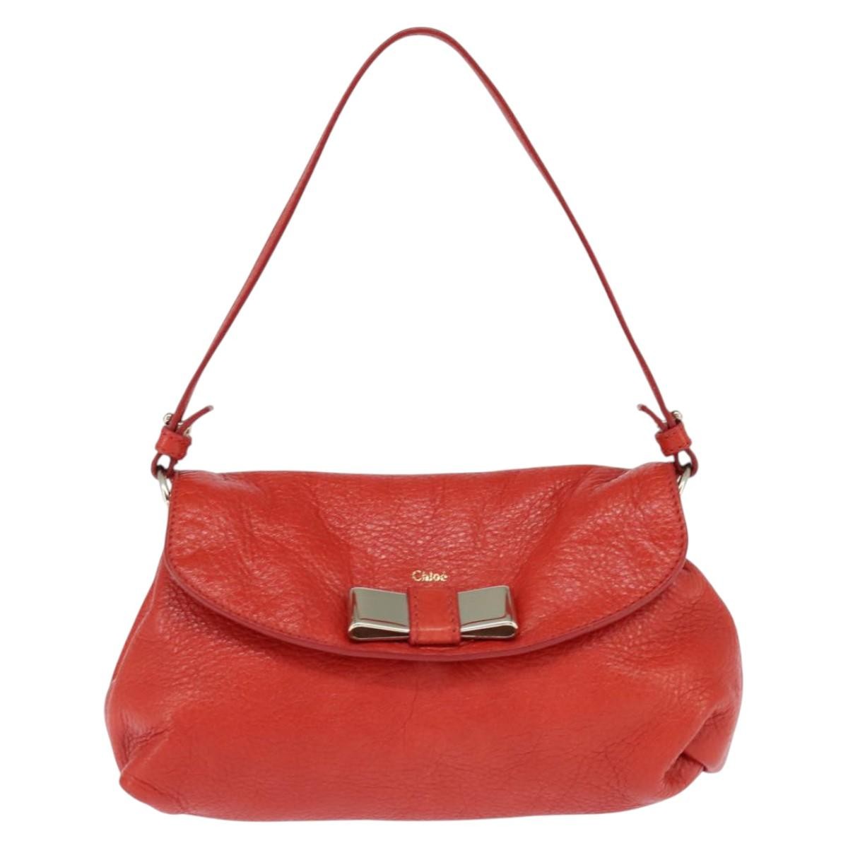 Chloe Lily Shoulder bag Leather, RED, LEATHER, Shoulder bag