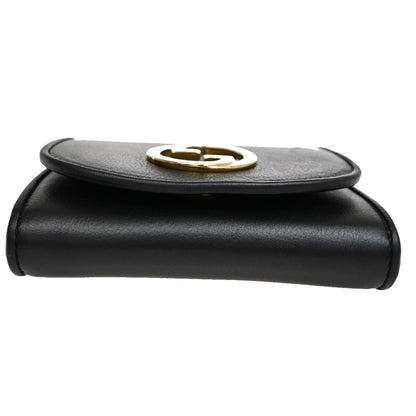 Gucci Blondie NM Chain Flap Bag Leather, BLACK, LEATHER, Shoulder bag