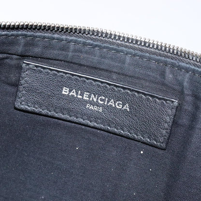 Balenciaga Everyday Logo Pouch Printed Leather, BLACK, LEATHER, Clutche & pouche