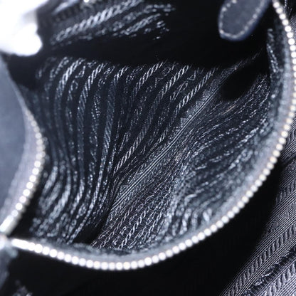 Prada Bow Tote Tessuto with Leather, BLACK, NYLON, Handbag