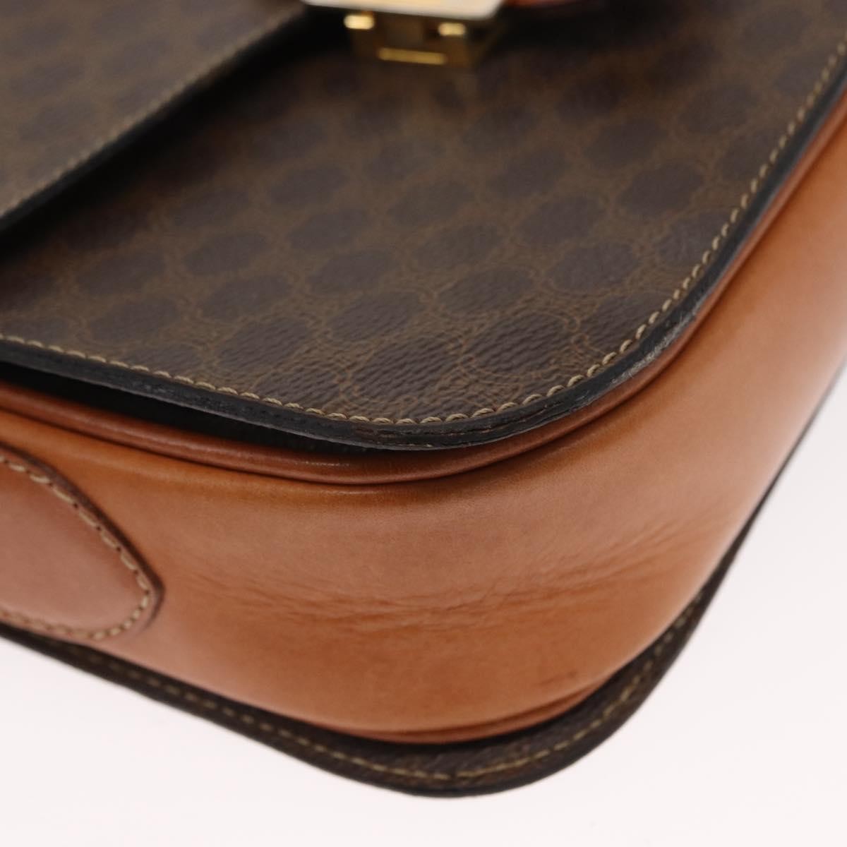 Celine Macadam Shoulder Bag PVC Leather, BROWN, CANVAS, Shoulder bag