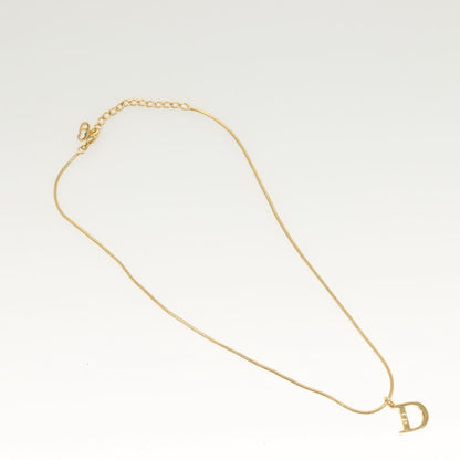 Christian Dior D logo Pendant Necklace Metal, GOLD, METAL, Necklace