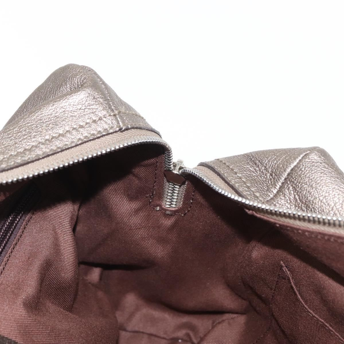 Salvatore Ferragamo Gancini Buckle Shoulder Bag Leather, GOLD, LEATHER, Handbag