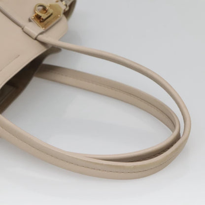 Salvatore Ferragamo Gancini Tote Leather, BEIGE, LEATHER, Tote bag