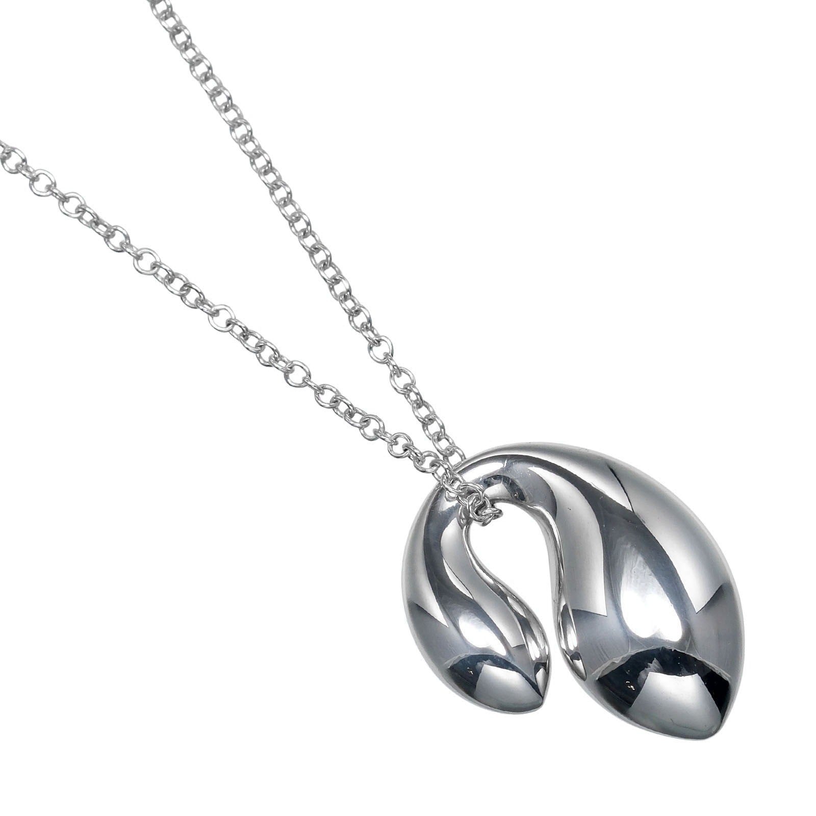 Tiffany & Co. Elsa Peretti Double Teardrop Necklace Silver 925, SILVER, SILVER, Necklace
