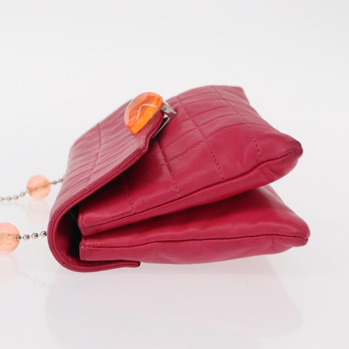 Chanel Chocolate Bar CC Clutch Quilted Leather, PINK, LEATHER, Clutche & pouche