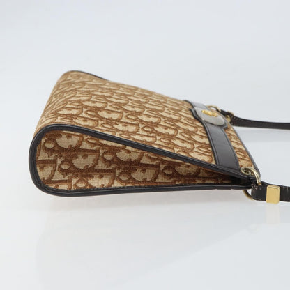 Christian Dior Vintage Trotter Shoulder Bag Canvas, BEIGE, CANVAS, Shoulder bag