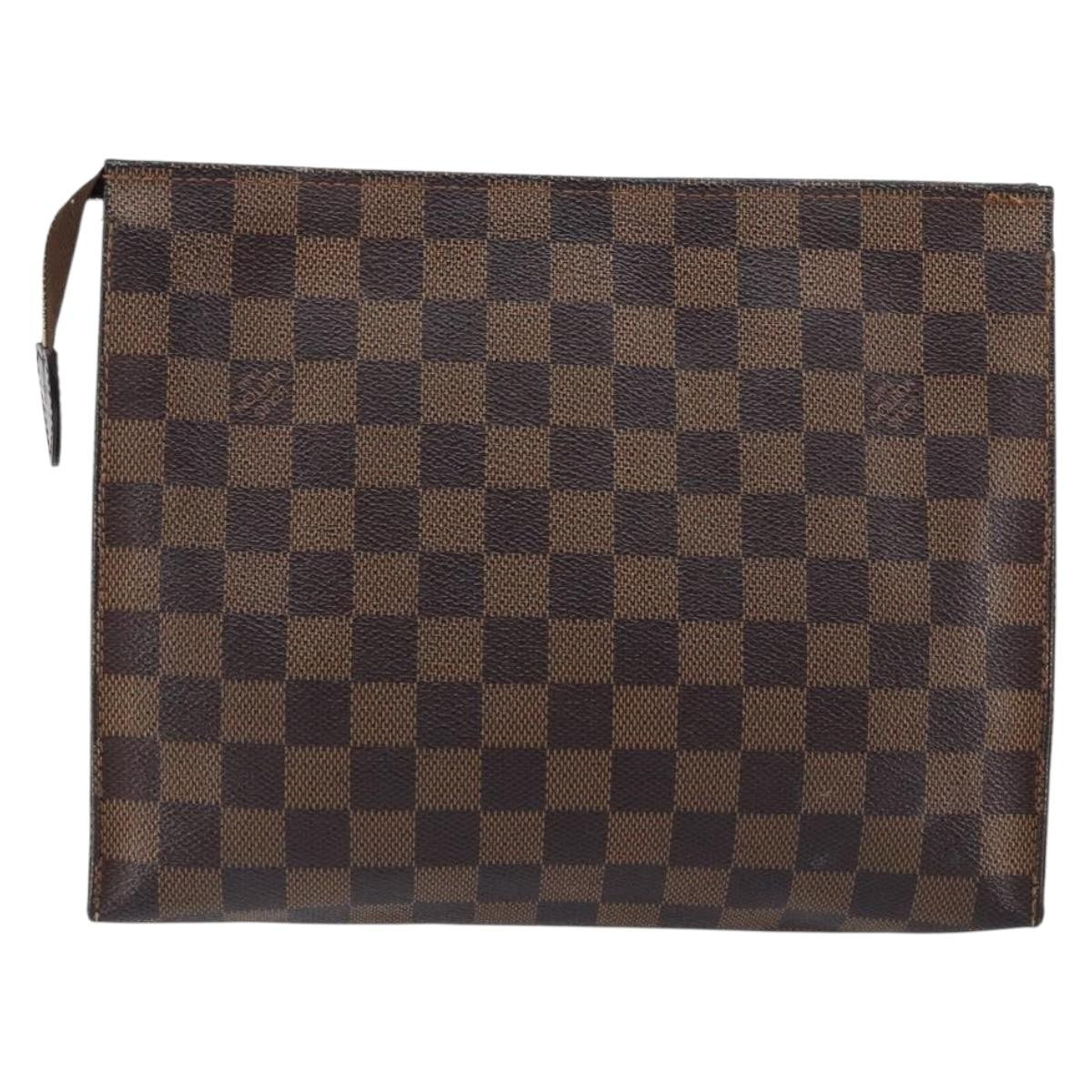Louis Vuitton Toiletry Pouch Damier, BROWN, CANVAS, Clutche & pouche