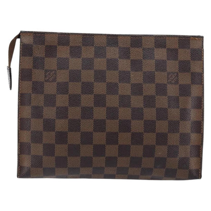 Louis Vuitton Toiletry Pouch Damier, BROWN, CANVAS, Clutche & pouche