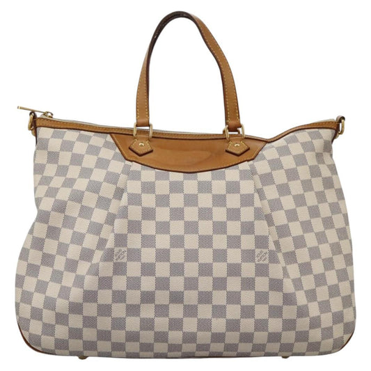 Louis Vuitton Siracusa Handbag Damier, WHITE, CANVAS, Shoulder bag