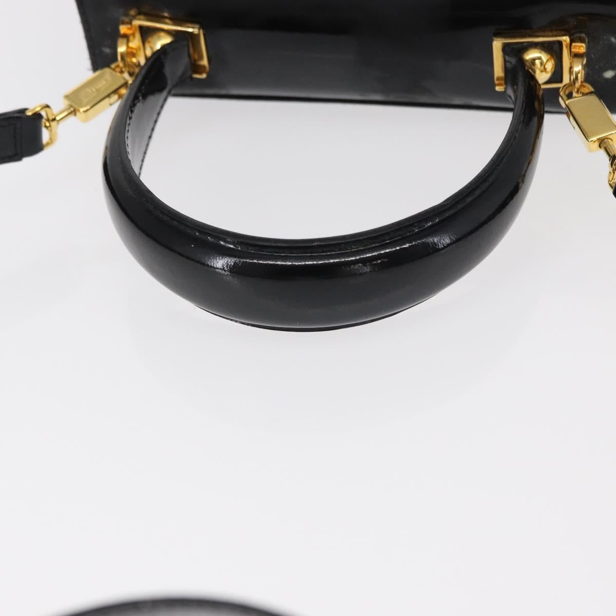 Salvatore Ferragamo Gancini handbag Patent leather, BLACK, PATENT_LEATHER, Handbag