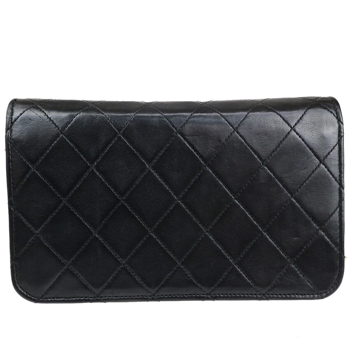 Chanel Wallet on Chain Stitched Leather, BLACK, LEATHER, Clutche & pouche