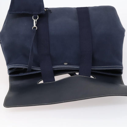 Hermes Valparaiso Bag Toile and Leather, NAVY, CANVAS, Handbag