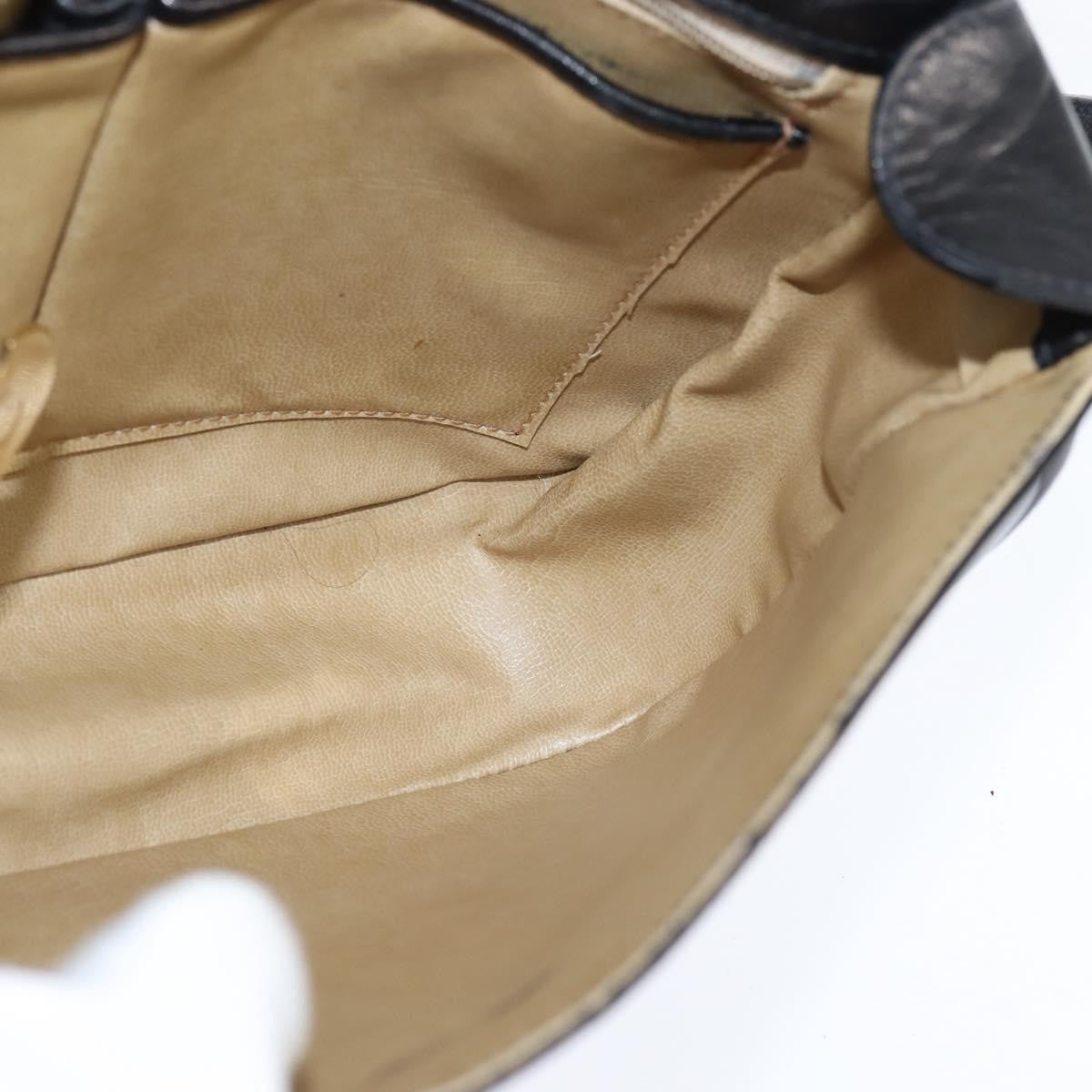 Celine Vintage Triomphe Shoulder Bag Leather, BROWN, LEATHER, Shoulder bag