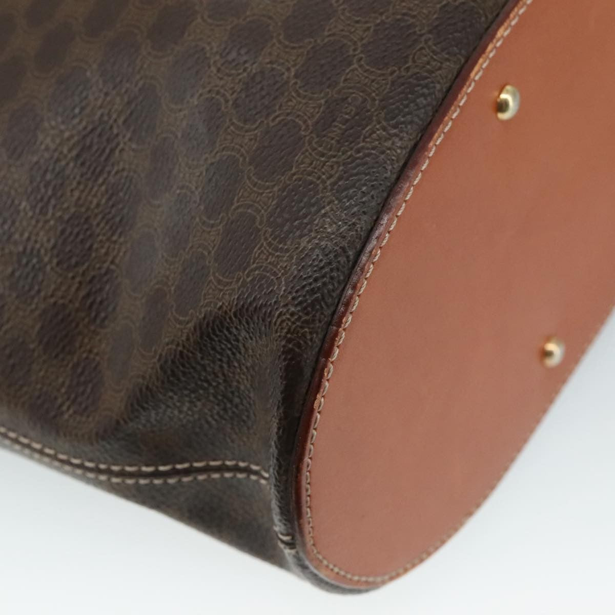 Celine Vintage Macadam Tote bag Canvas and Leather, BROWN, CANVAS, Tote bag