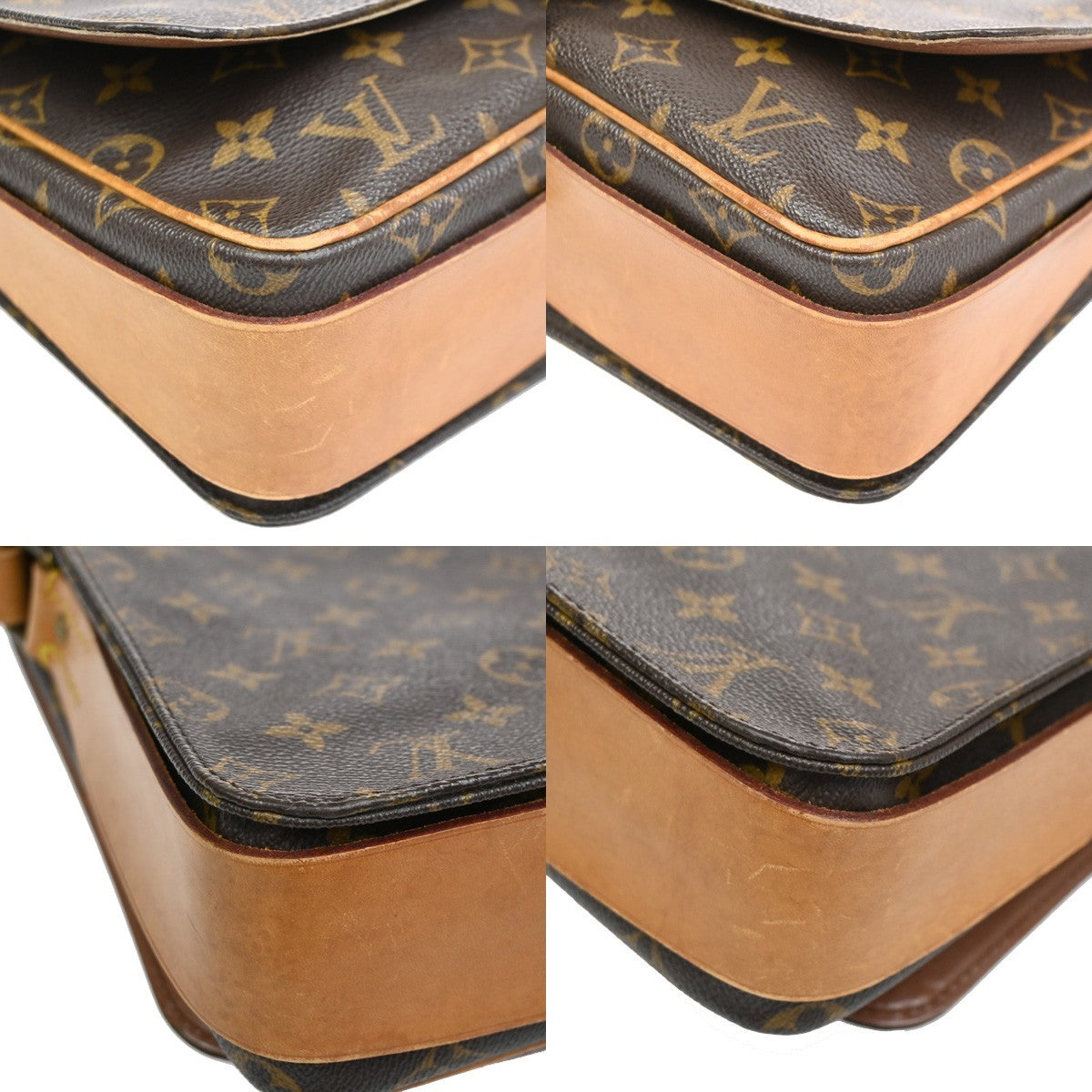 Louis Vuitton Cartouchiere Handbag Monogram Canvas, BROWN, LEATHER, Shoulder bag