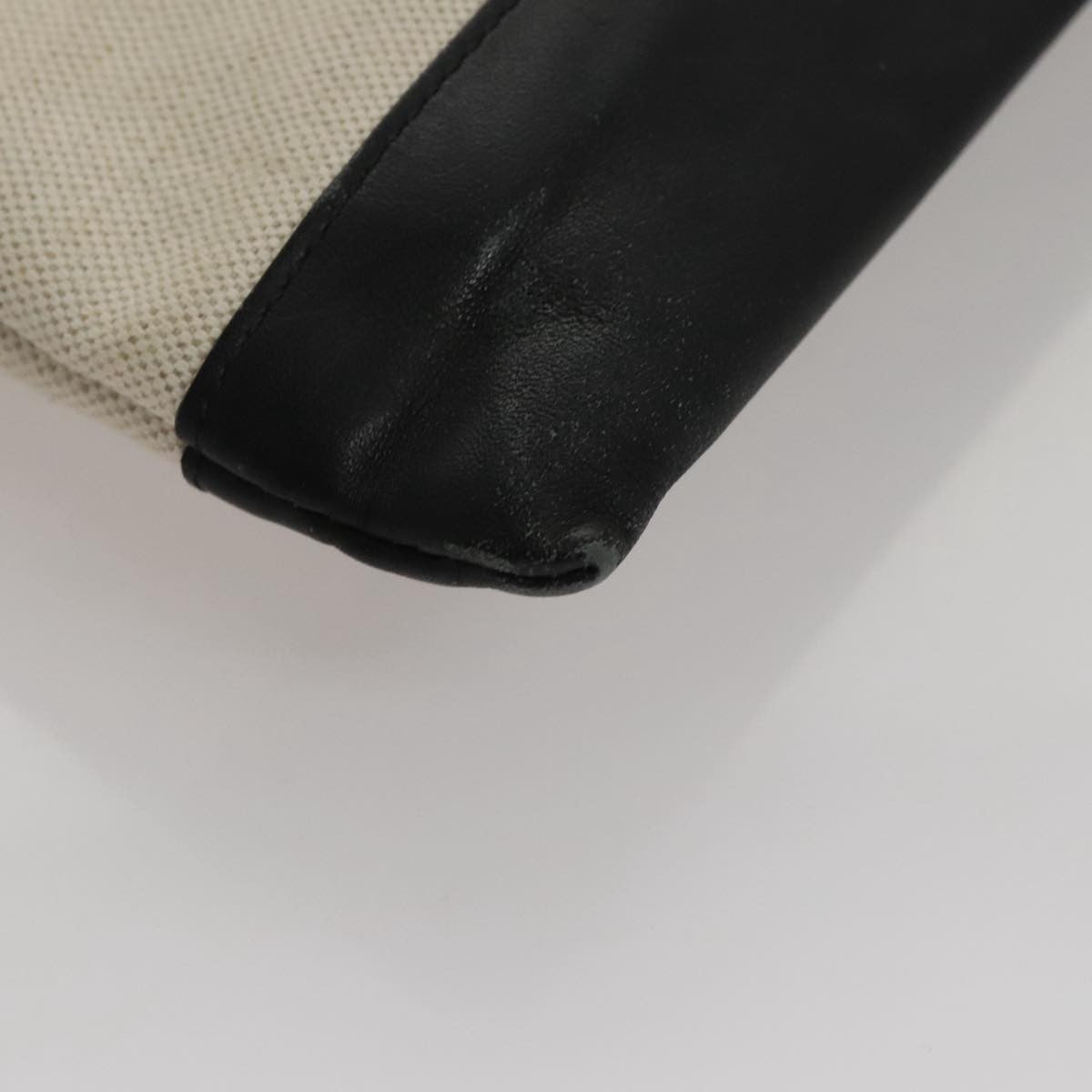 Balenciaga Navy Zip Pouch Canvas and Leather, BLACK, CANVAS, Clutche & pouche