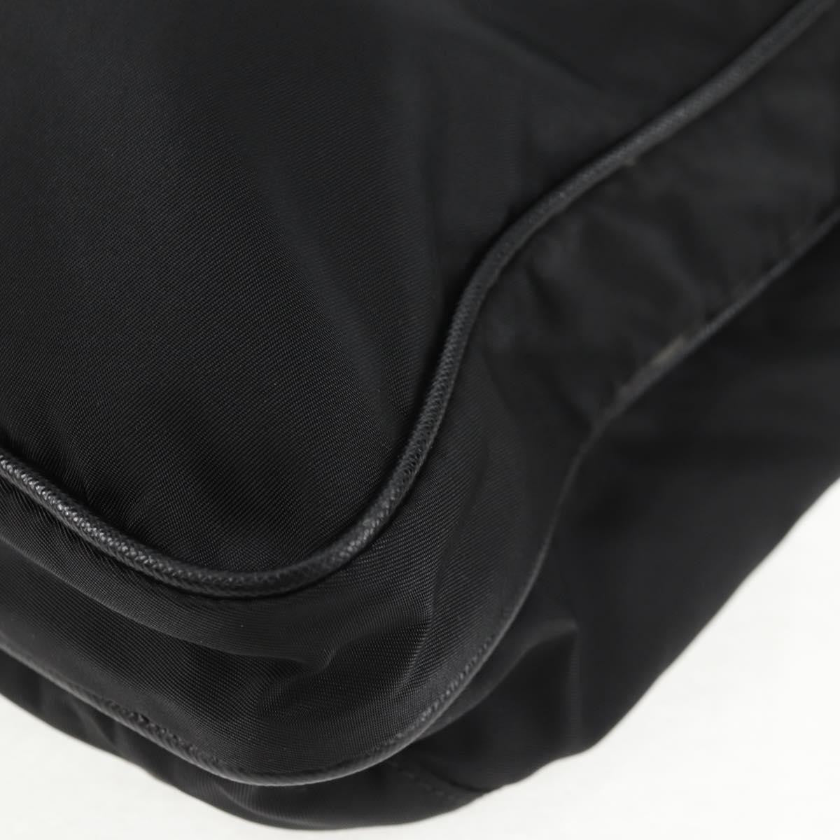 Prada Zip Messenger Quilted Tessuto, BLACK, NYLON, Shoulder bag