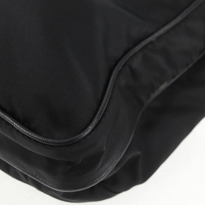 Prada Zip Messenger Quilted Tessuto, BLACK, NYLON, Shoulder bag