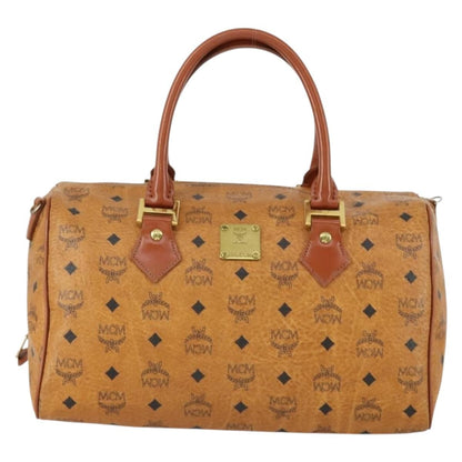 MCM Visetos logogramme Handbag Canvas and Leather, BROWN, CANVAS, Travel bag