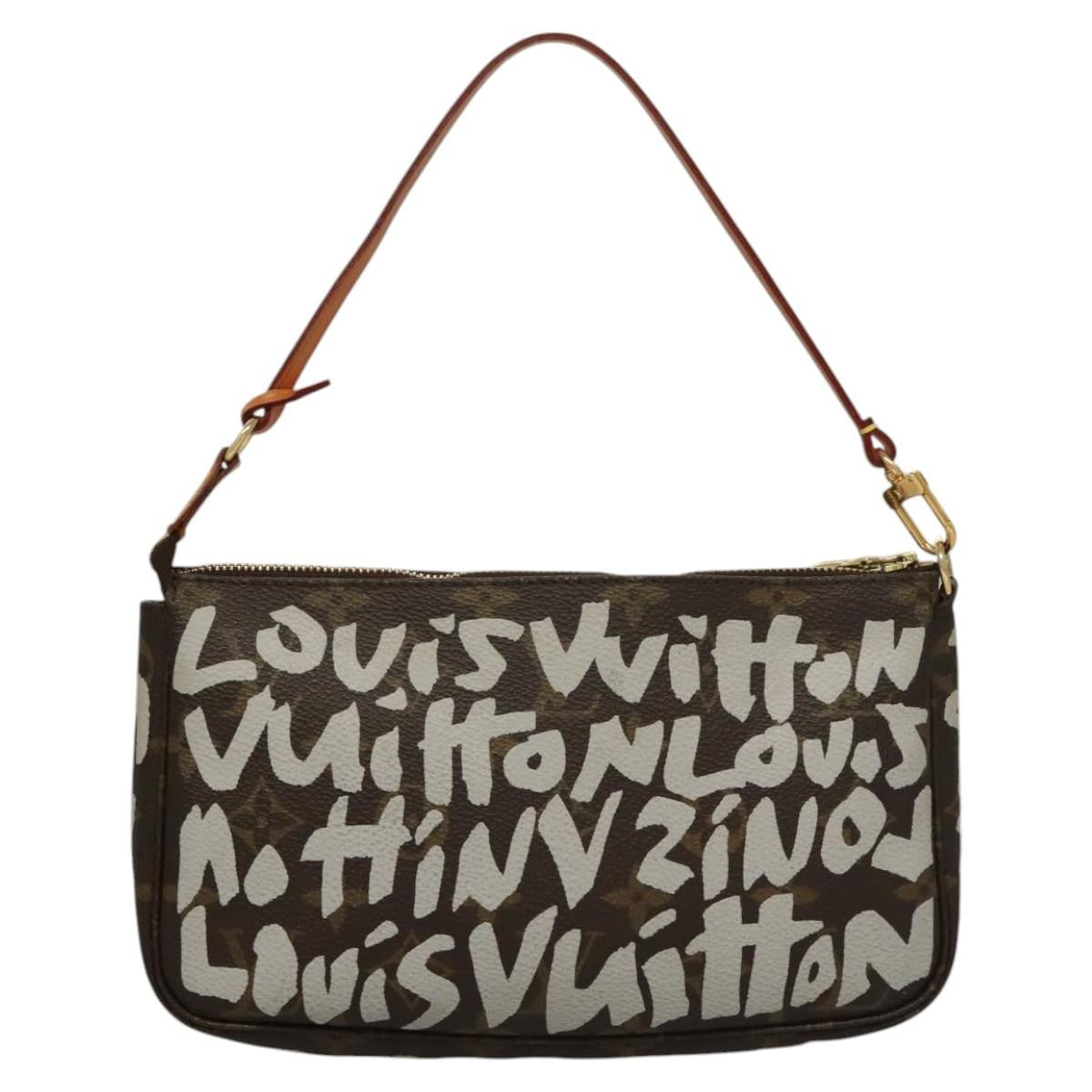 Louis Vuitton Pochette Accessoires Limited Edition Monogram Graffiti, WHITE, CANVAS, Clutche & pouche