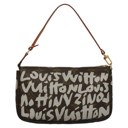 Louis Vuitton Pochette Accessoires Limited Edition Monogram Graffiti, WHITE, CANVAS, Clutche & pouche