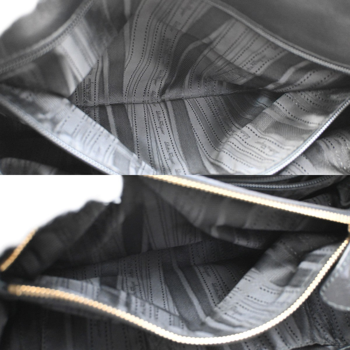 Salvatore Ferragamo Double Gancini Side Buckle Tote Leather, BLACK, LEATHER, Tote bag