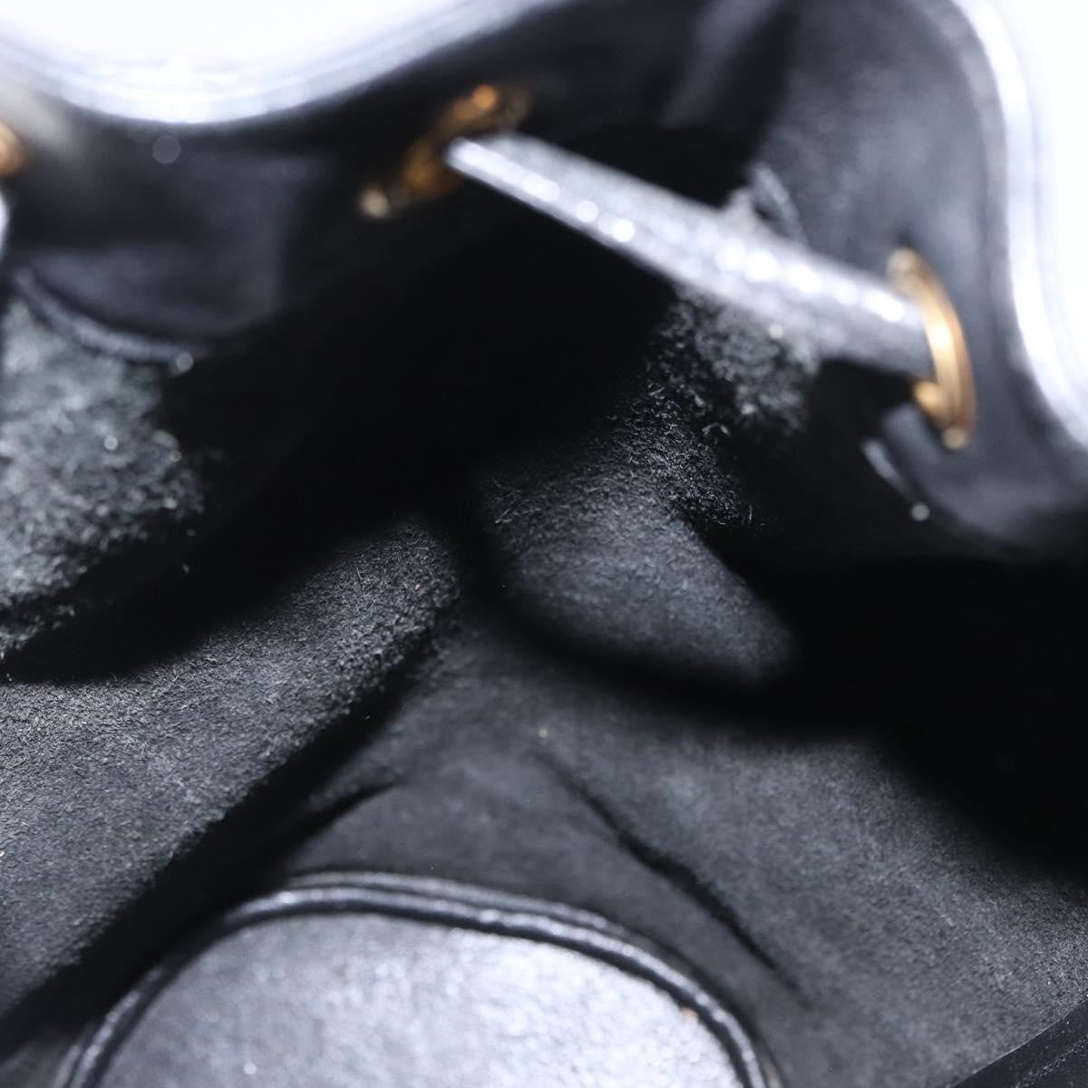 Gucci Vintage Bamboo Sling Backpack Leather, BLACK, LEATHER, Shoulder bag