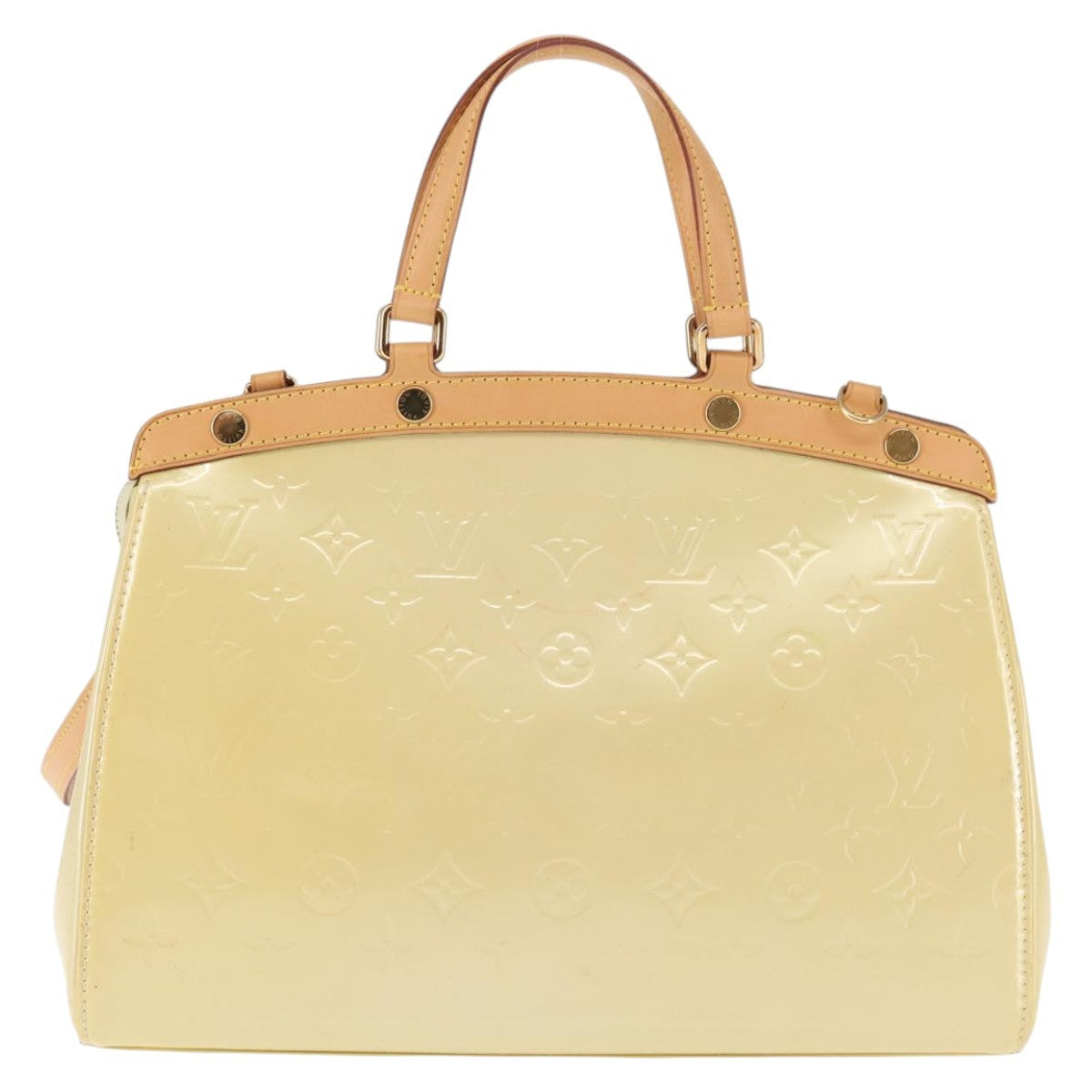 Louis Vuitton Brea Handbag Monogram Vernis, BEIGE, PATENT_LEATHER, Handbag